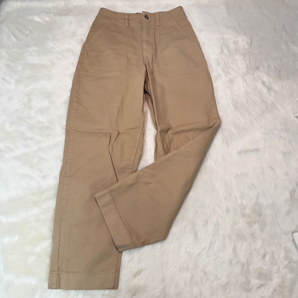 Finisterre Utility Trousers Womens 28R Tan Organic Cotton Straight Leg Pants